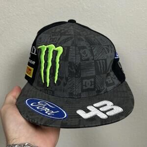 RARE KEN BLOCK Monster Energy Ford Pirelli DC Fitted Hat Cap S/M FLEXFIT Racing